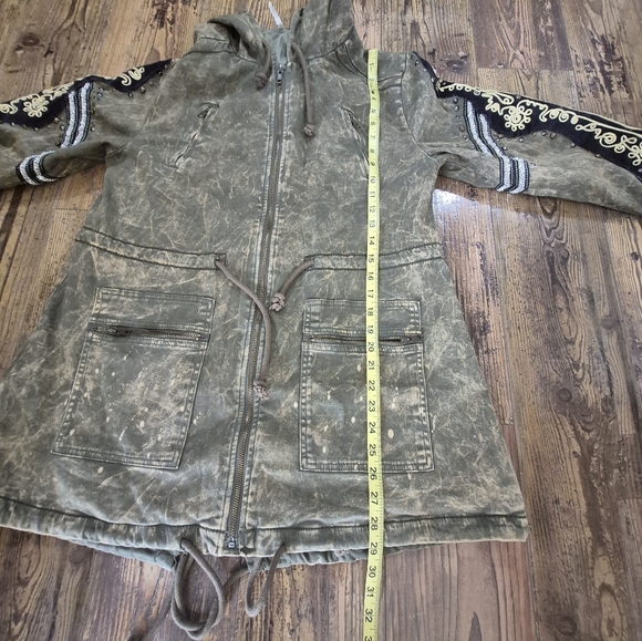 Free People Golden Quills Green Military Parka Size XS - Picture 6 of 9